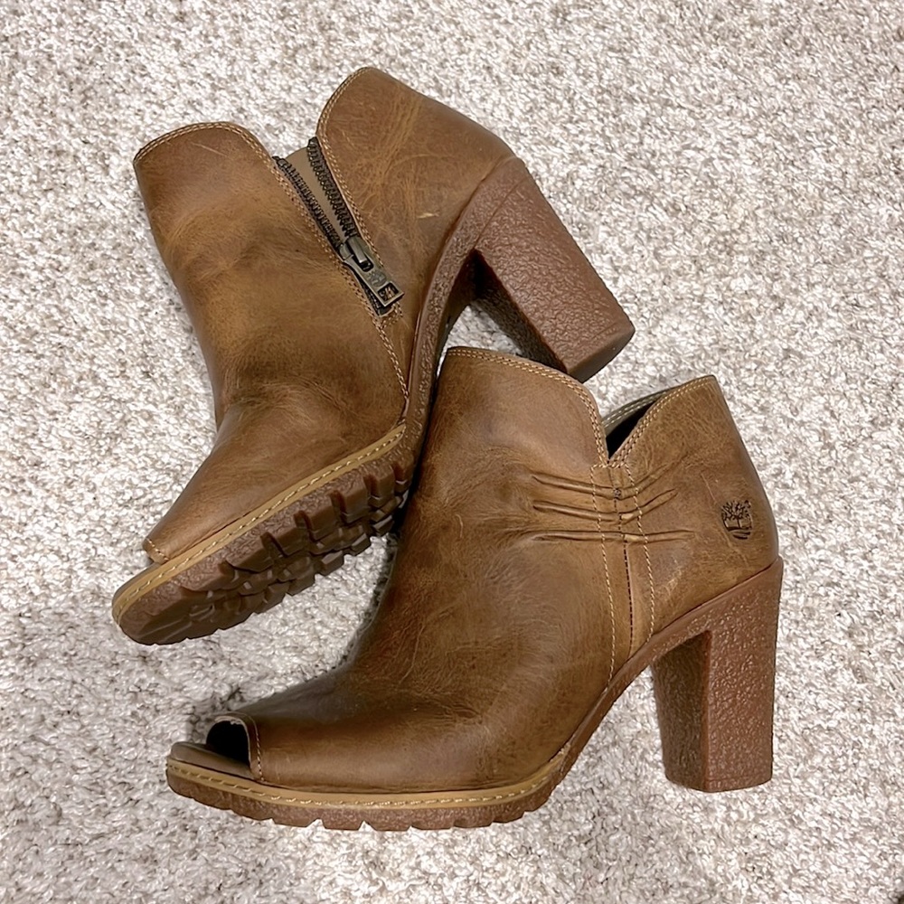 Women’s Timberland Peep Toe Heeled Ankle Boot